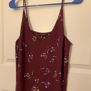 Banana Republic Burgundy Flower V-Neck Camisole